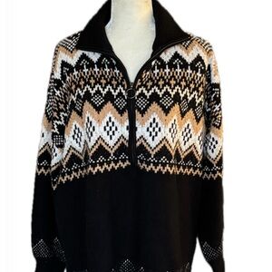 Black and White Geometric Sweater